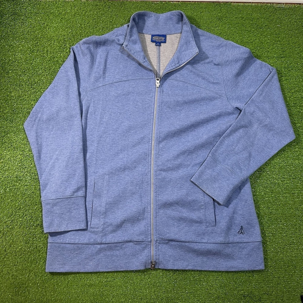 PENDLETON Logo Jacket Women's XL Soft Cotton Teepee Logo Athleisure Full Zip